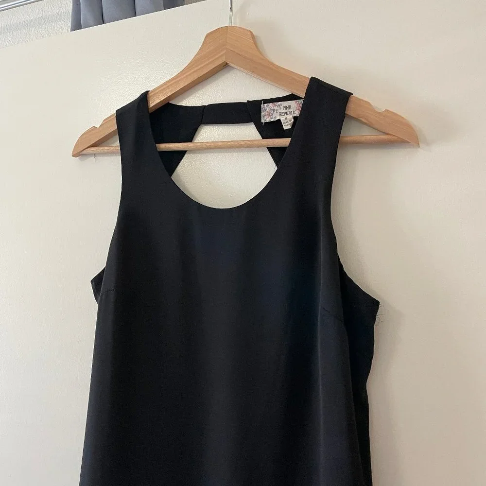 Pink Republic Black Sheath Dress Keyhole Back - Picture 4 of 6